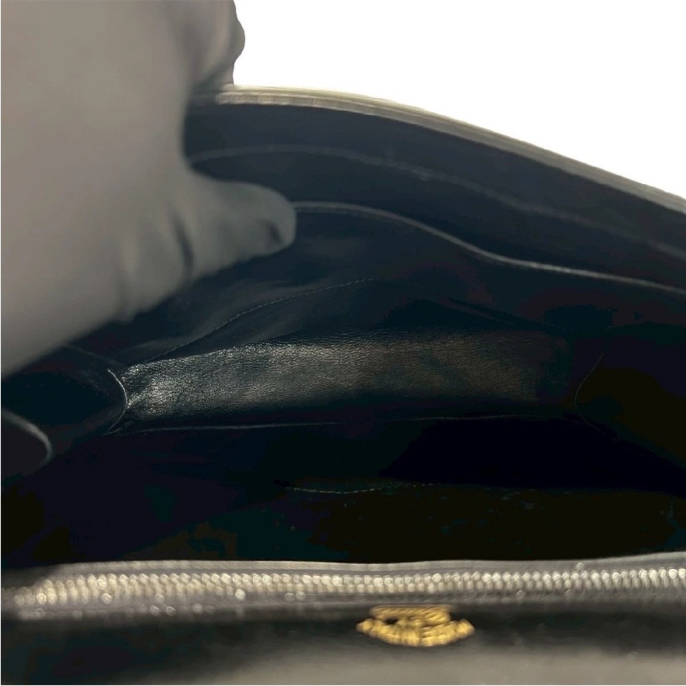 Gucci Black Leather Satchel with Gold Accents - Picture 10 of 11